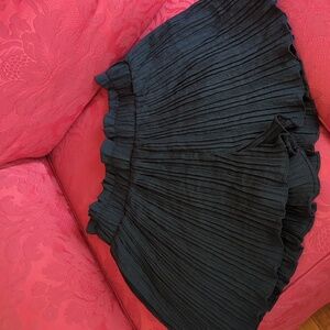 Lulu's Black Skater Mini Skirt Shorts with Ruffled Pleats